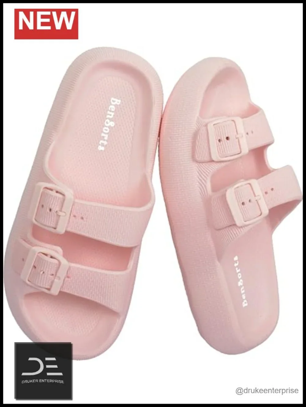 Thick Sole EVA Pillow Sandals with Adjustable Buckles for Women Men